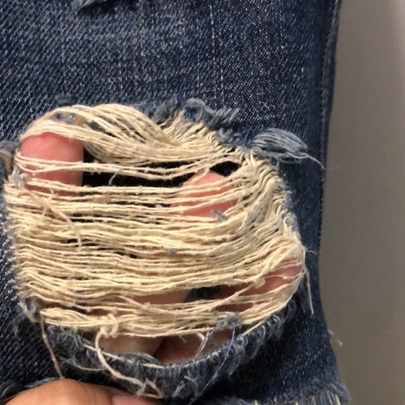 Mossimo supply co distressed denim mini skirt with raw hem size 9 - Picture 3 of 5